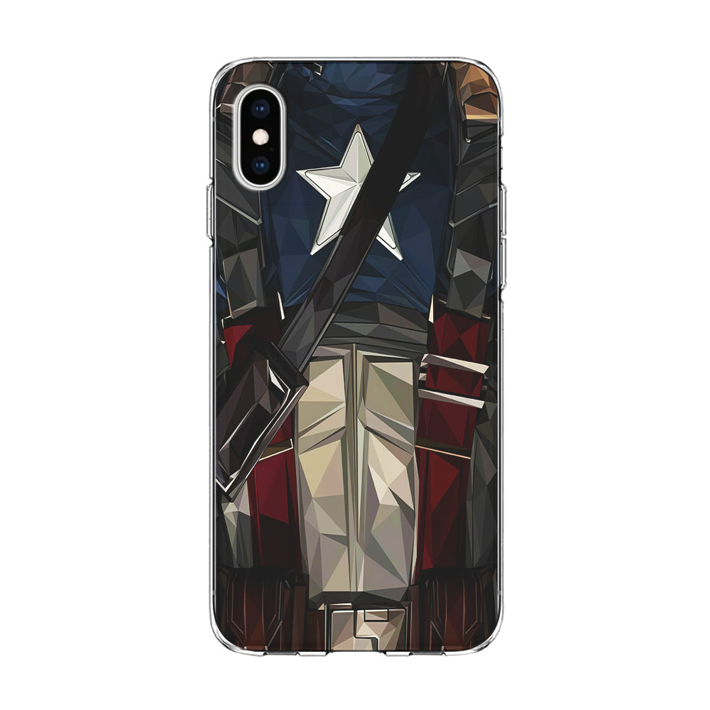 Captain America Costume Suit iPhone Xs Case-Phone Case-Clear Soft Case-Altracase
