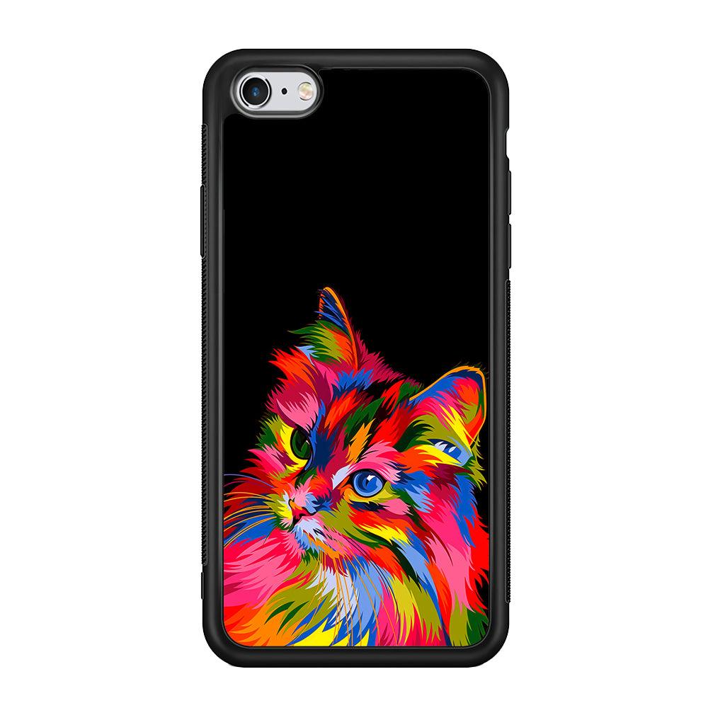 Cat Colorful Art Painting iPhone 6 | 6s Case-Phone Case-Rubber Black (2D Case)-Altracase