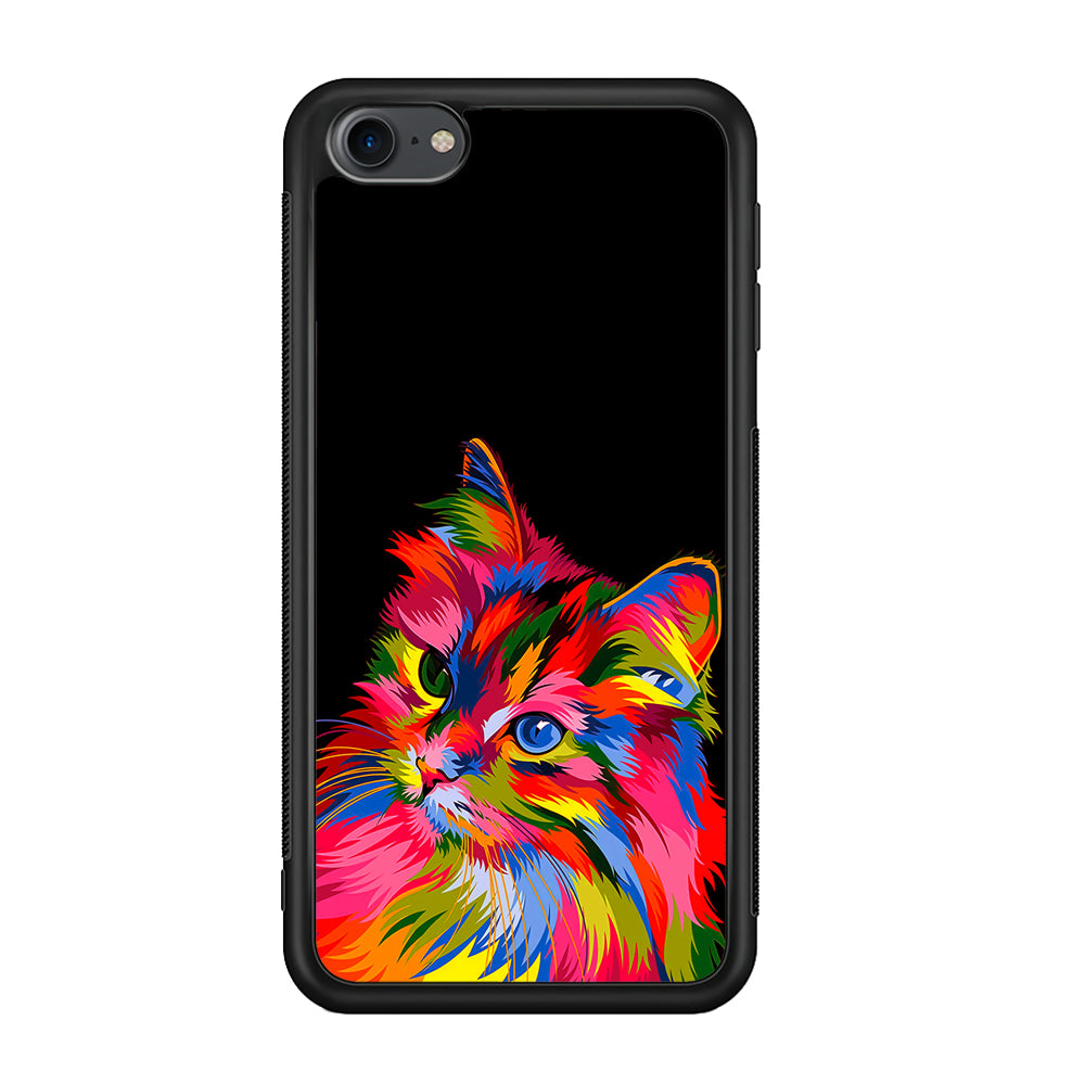 Cat Colorful Art Painting iPod Touch 6 Case-Phone Case-Rubber White (2D Case)-Altracase