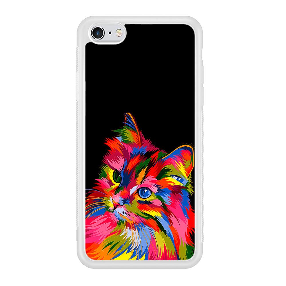 Cat Colorful Art Painting iPhone 6 | 6s Case-Phone Case-Rubber White (2D Case)-Altracase