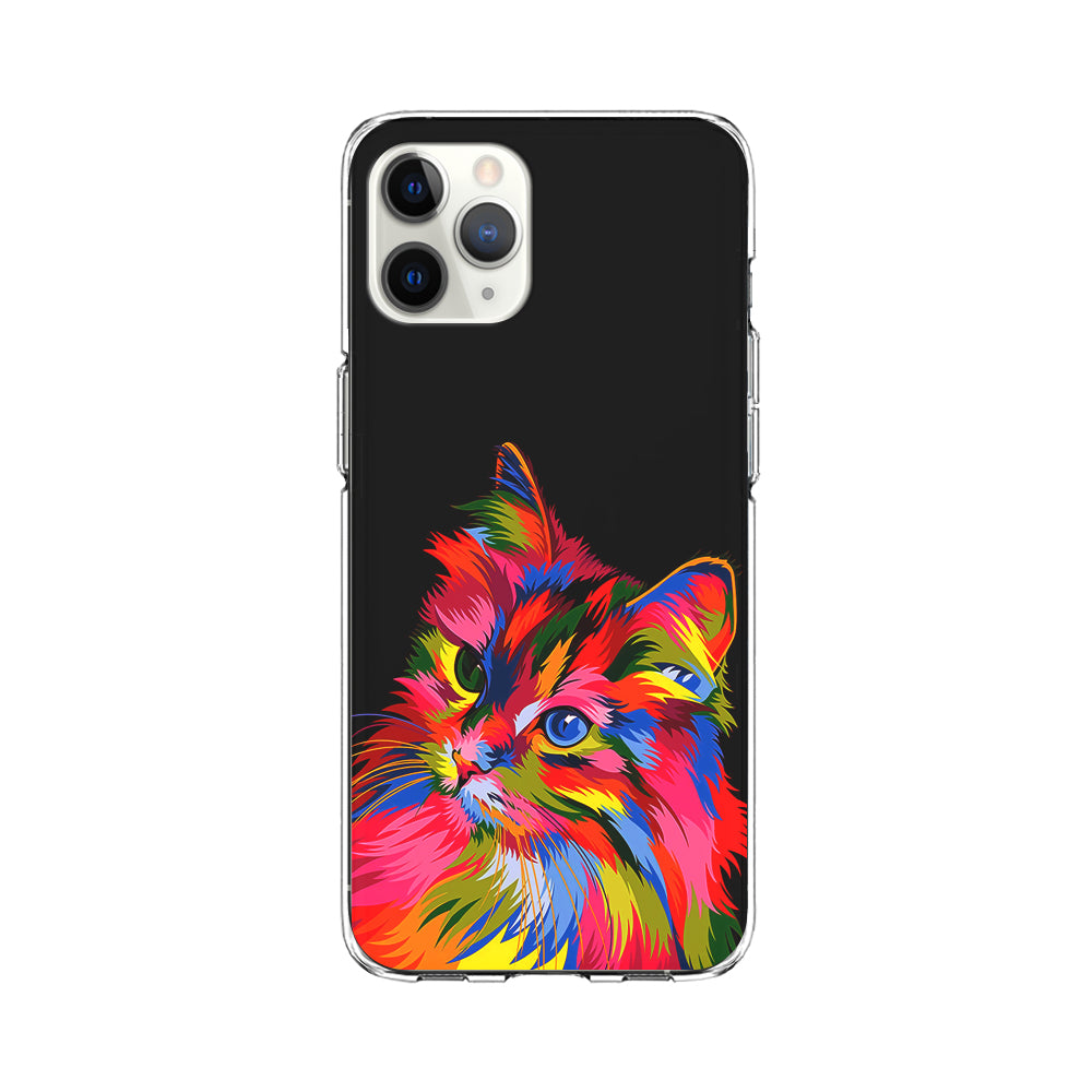 Cat Colorful Art Painting iPhone 11 Pro Case-Phone Case-Clear Soft Case-Altracase