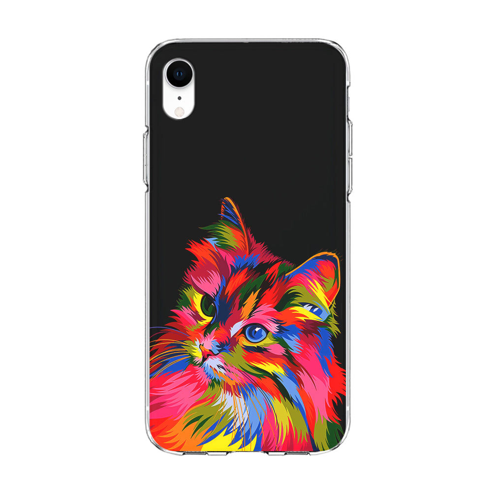 Cat Colorful Art Painting iPhone XR Case-Phone Case-Clear Soft Case-Altracase