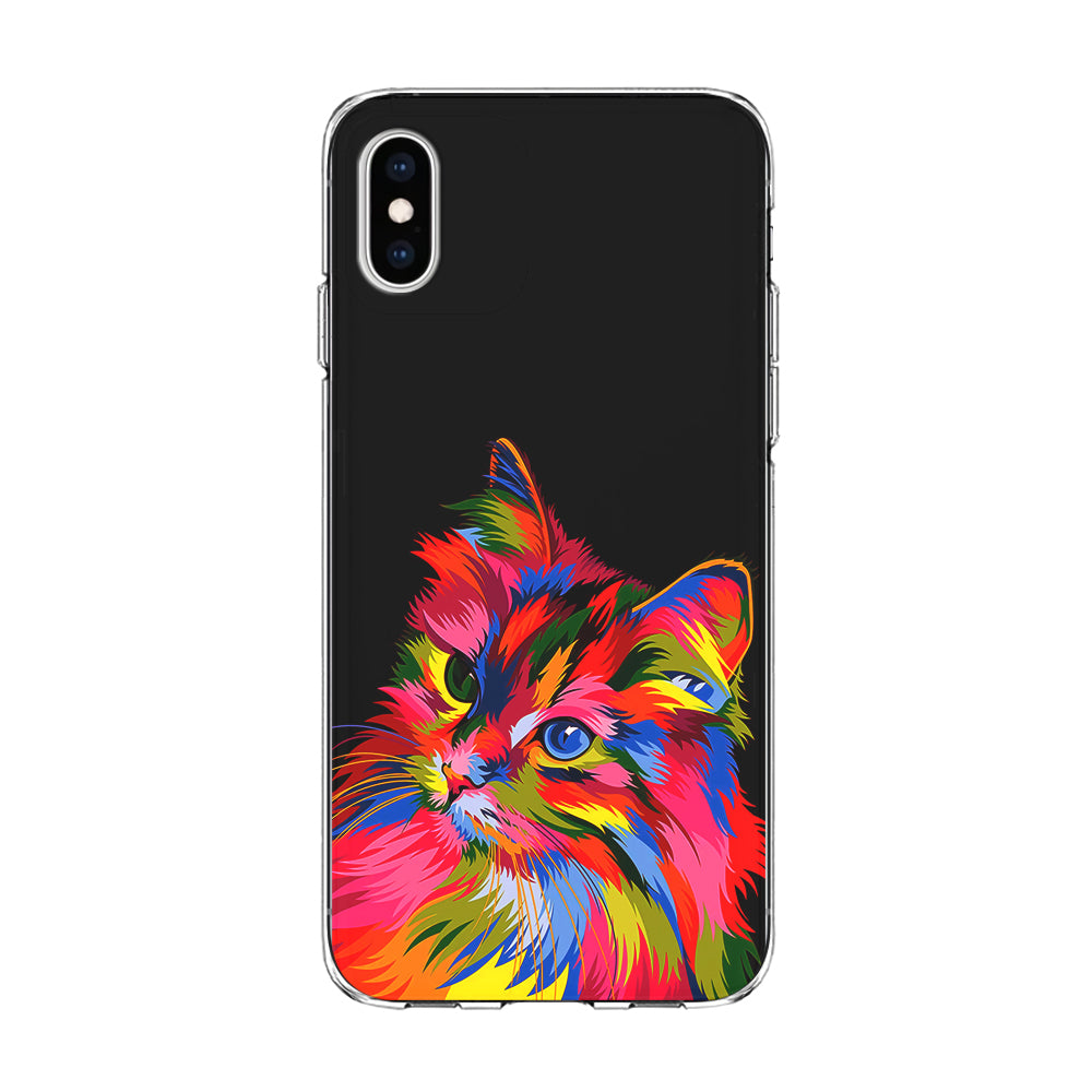 Cat Colorful Art Painting iPhone Xs Case-Phone Case-Clear Soft Case-Altracase