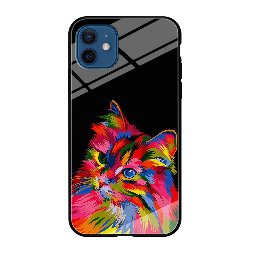 Cat Colorful Art Painting iPhone 12 Case-Phone Case-Tempered Glass Case-Altracase