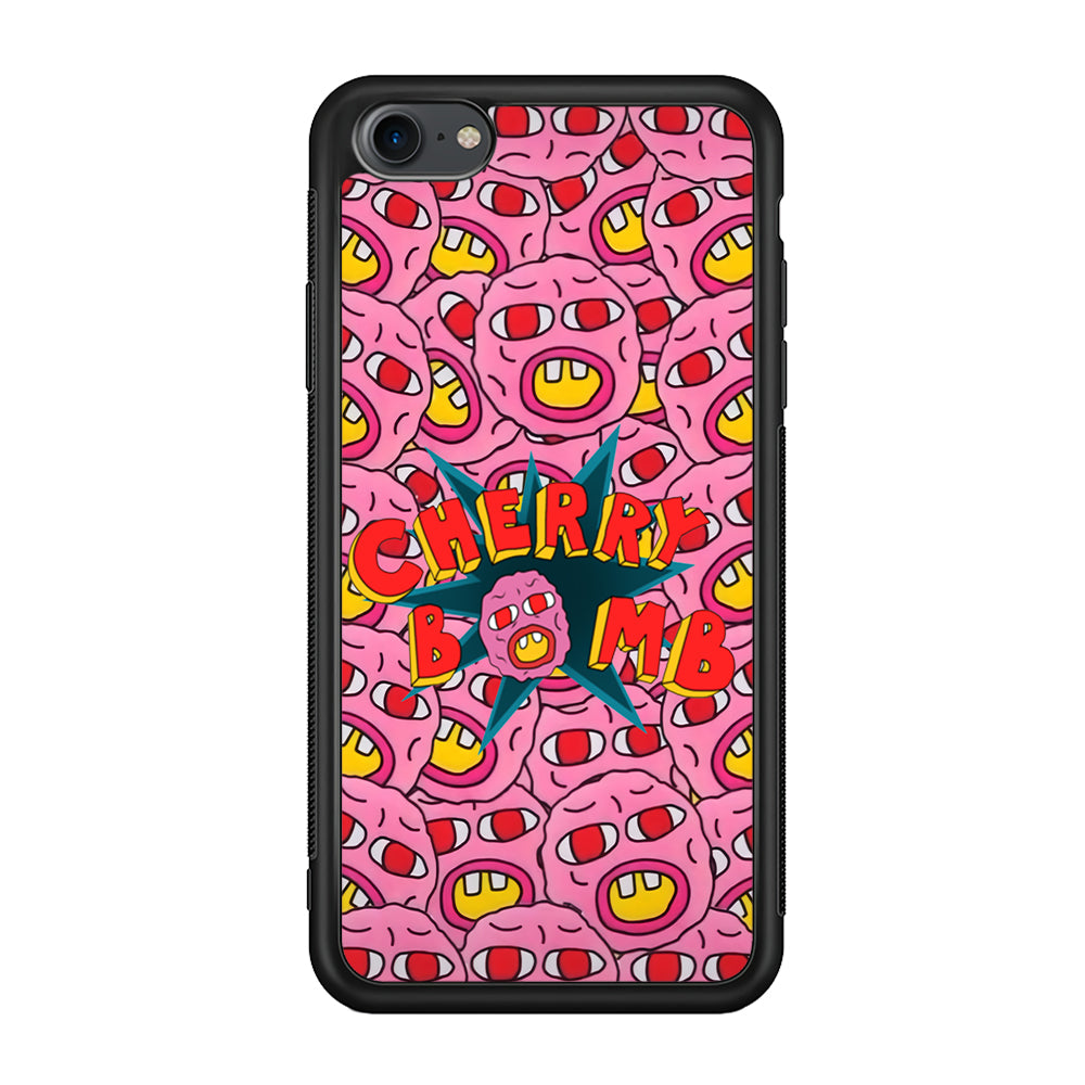 Cherry Bomb Face Sticker iPhone 7 Case-Phone Case-Rubber Black (2D Case)-Altracase