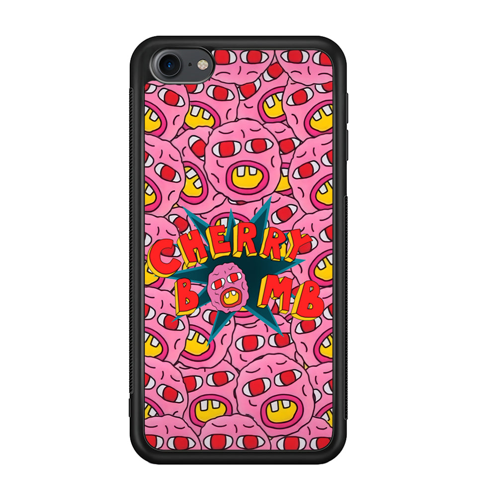 Cherry Bomb Face Sticker iPod Touch 6 Case-Phone Case-Rubber White (2D Case)-Altracase