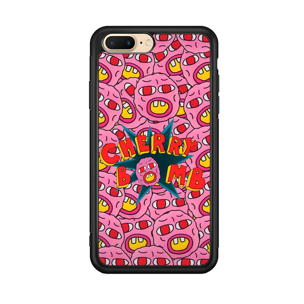 Cherry Bomb Face Sticker iPhone 8 Plus Case-Phone Case-Rubber Black (2D Case)-Altracase