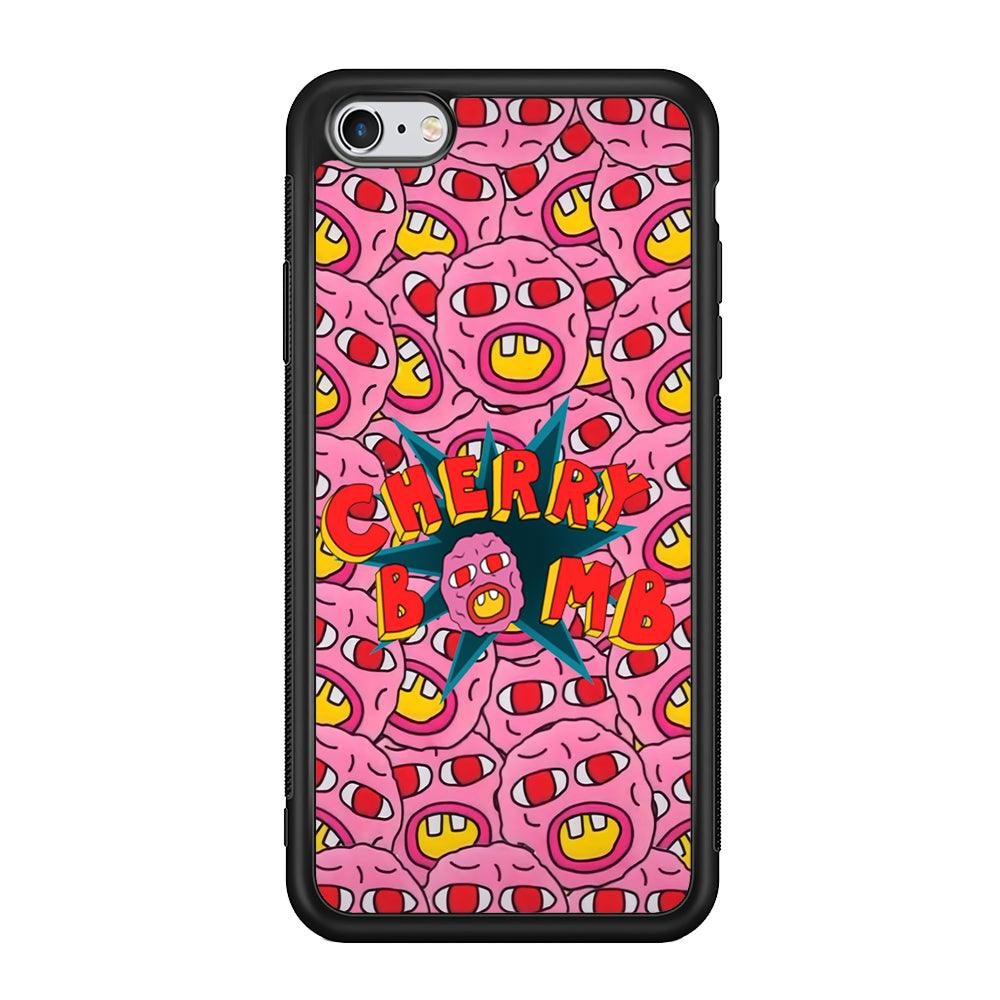 Cherry Bomb Face Sticker iPhone 6 | 6s Case-Phone Case-Rubber Black (2D Case)-Altracase