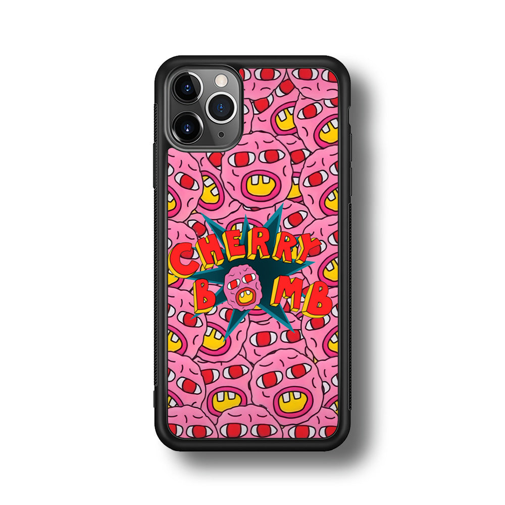 Cherry Bomb Face Sticker iPhone 11 Pro Case-Phone Case-Rubber Black (2D Case)-Altracase