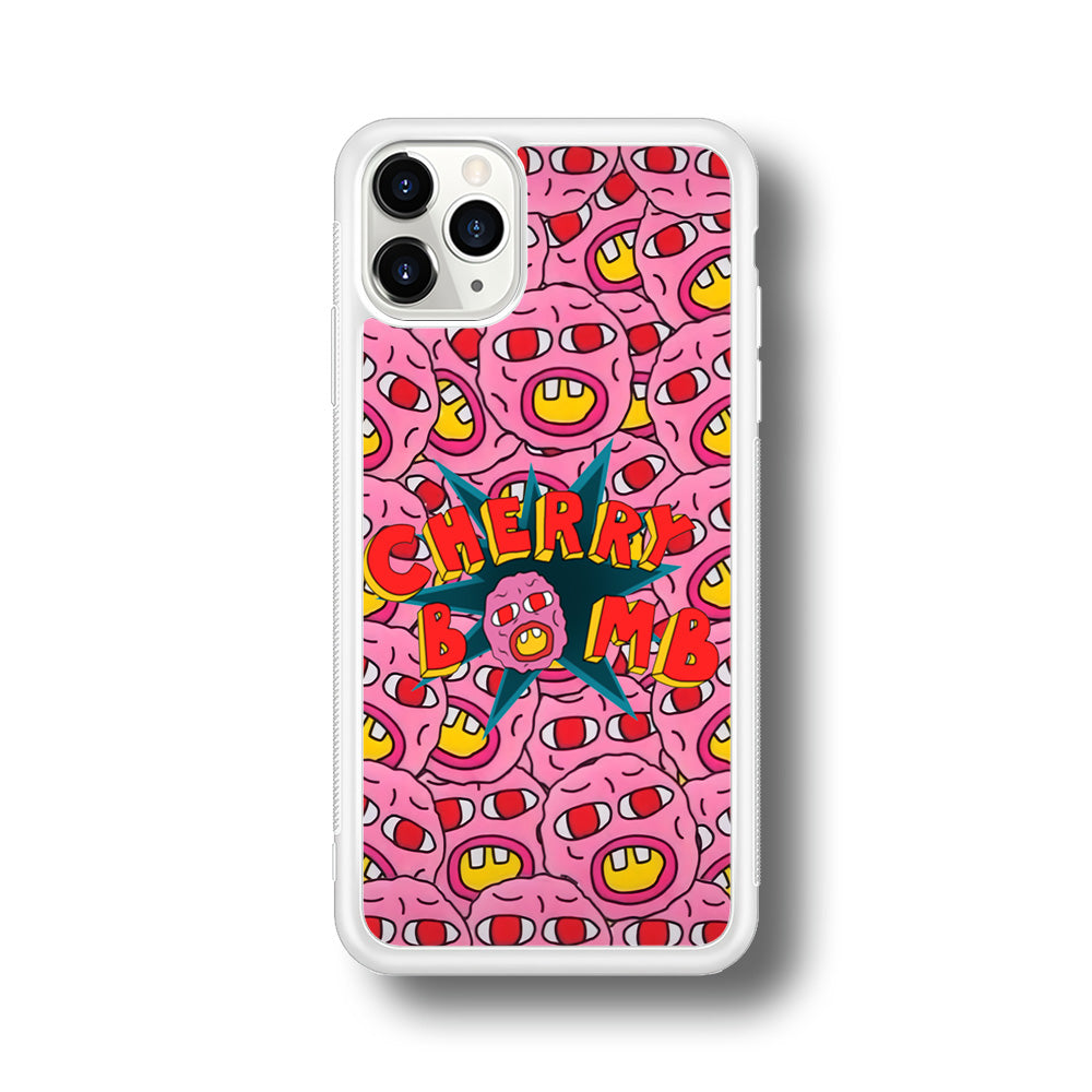 Cherry Bomb Face Sticker iPhone 11 Pro Case-Phone Case-Rubber White (2D Case)-Altracase