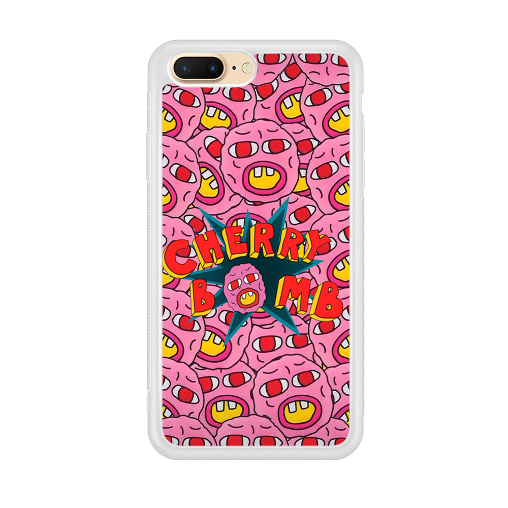 Cherry Bomb Face Sticker iPhone 8 Plus Case-Phone Case-Rubber White (2D Case)-Altracase