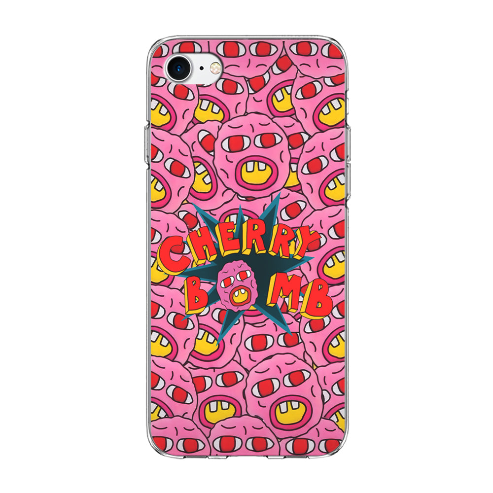 Cherry Bomb Face Sticker iPhone 8 Case-Phone Case-Clear Soft Case-Altracase