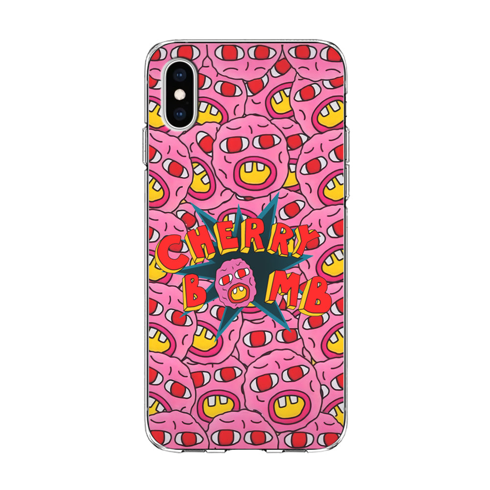 Cherry Bomb Face Sticker iPhone Xs Case-Phone Case-Clear Soft Case-Altracase