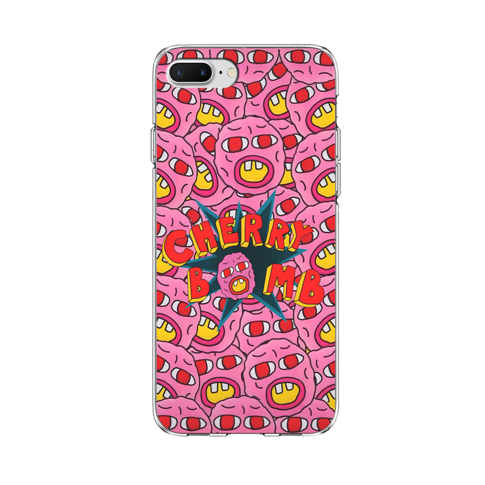 Cherry Bomb Face Sticker iPhone 8 Plus Case-Phone Case-Clear Soft Case-Altracase