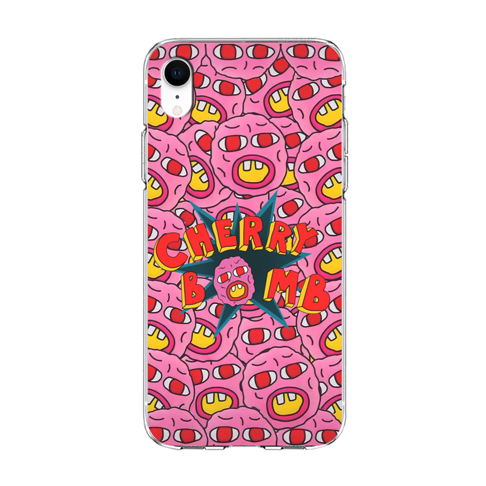 Cherry Bomb Face Sticker iPhone XR Case-Phone Case-Clear Soft Case-Altracase