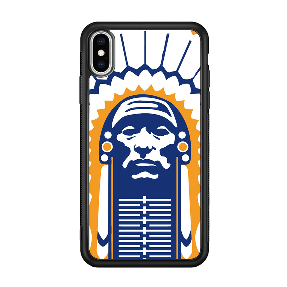 Chief Illiniwek Illinois iPhone X Case-Phone Case-Rubber Black (2D Case)-Altracase
