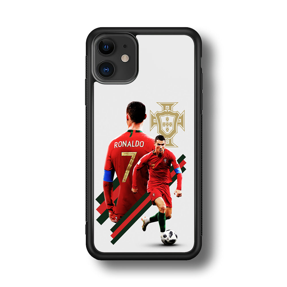 Cristiano Ronaldo Portugal iPhone 11 Case-Phone Case-Rubber Black (2D Case)-Altracase