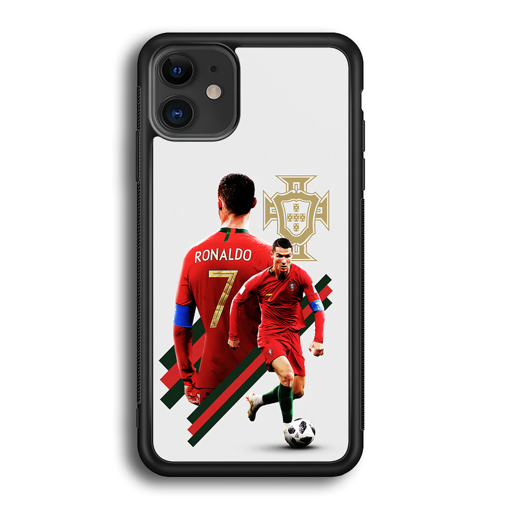 Cristiano Ronaldo Portugal iPhone 12 Case-Phone Case-Rubber Black (2D Case)-Altracase