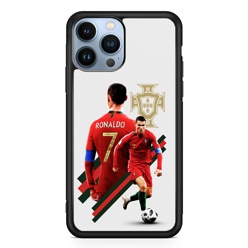 Cristiano Ronaldo Portugal iPhone 15 Pro Max Case-Phone Case-Rubber Black (2D Case)-Altracase