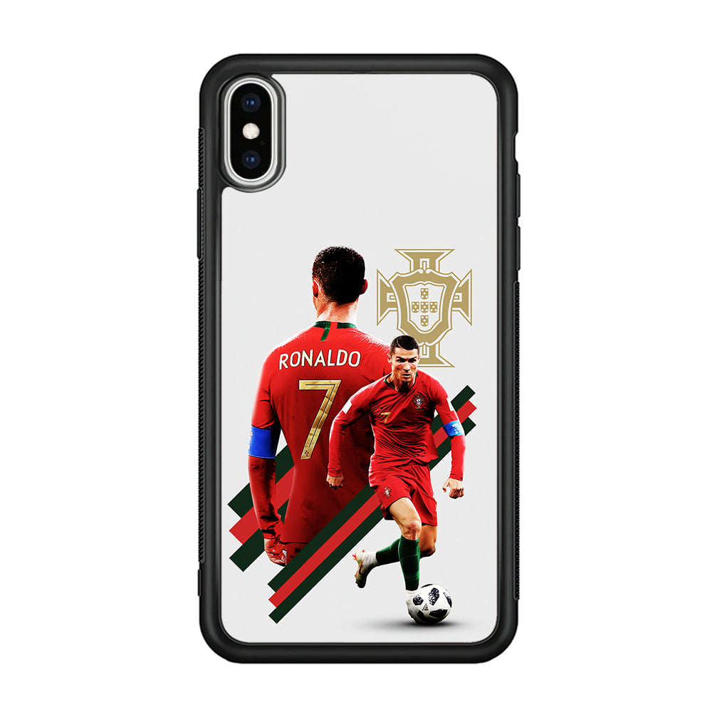 Cristiano Ronaldo Portugal iPhone X Case-Phone Case-Rubber Black (2D Case)-Altracase