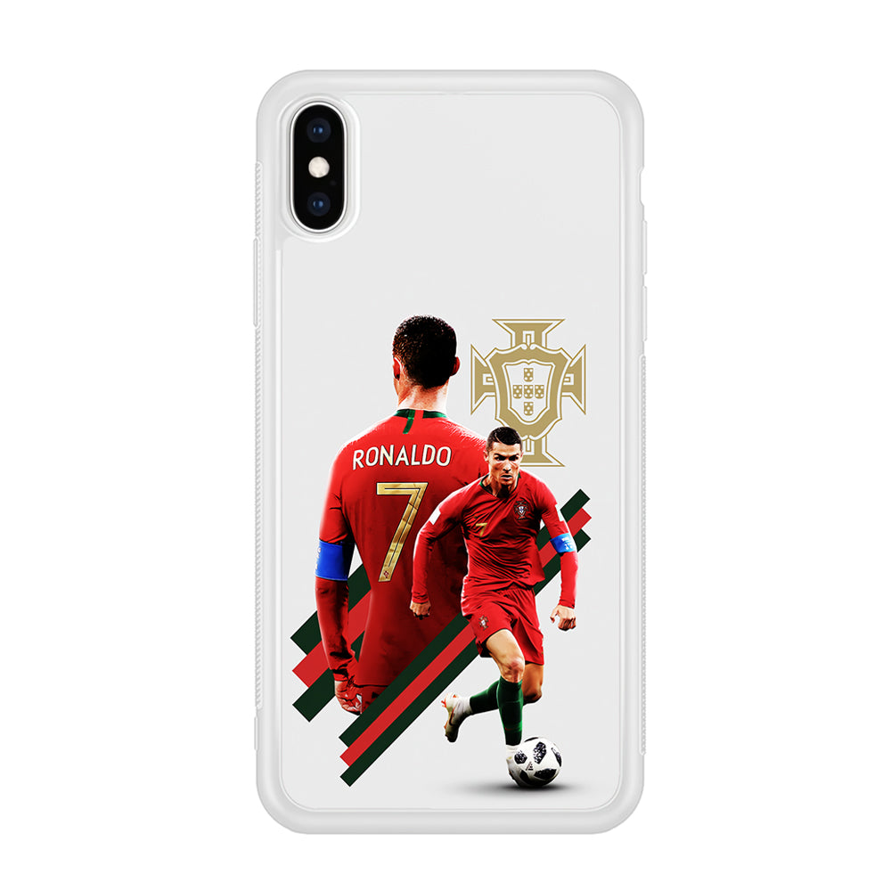 Cristiano Ronaldo Portugal iPhone X Case-Phone Case-Rubber White (2D Case)-Altracase