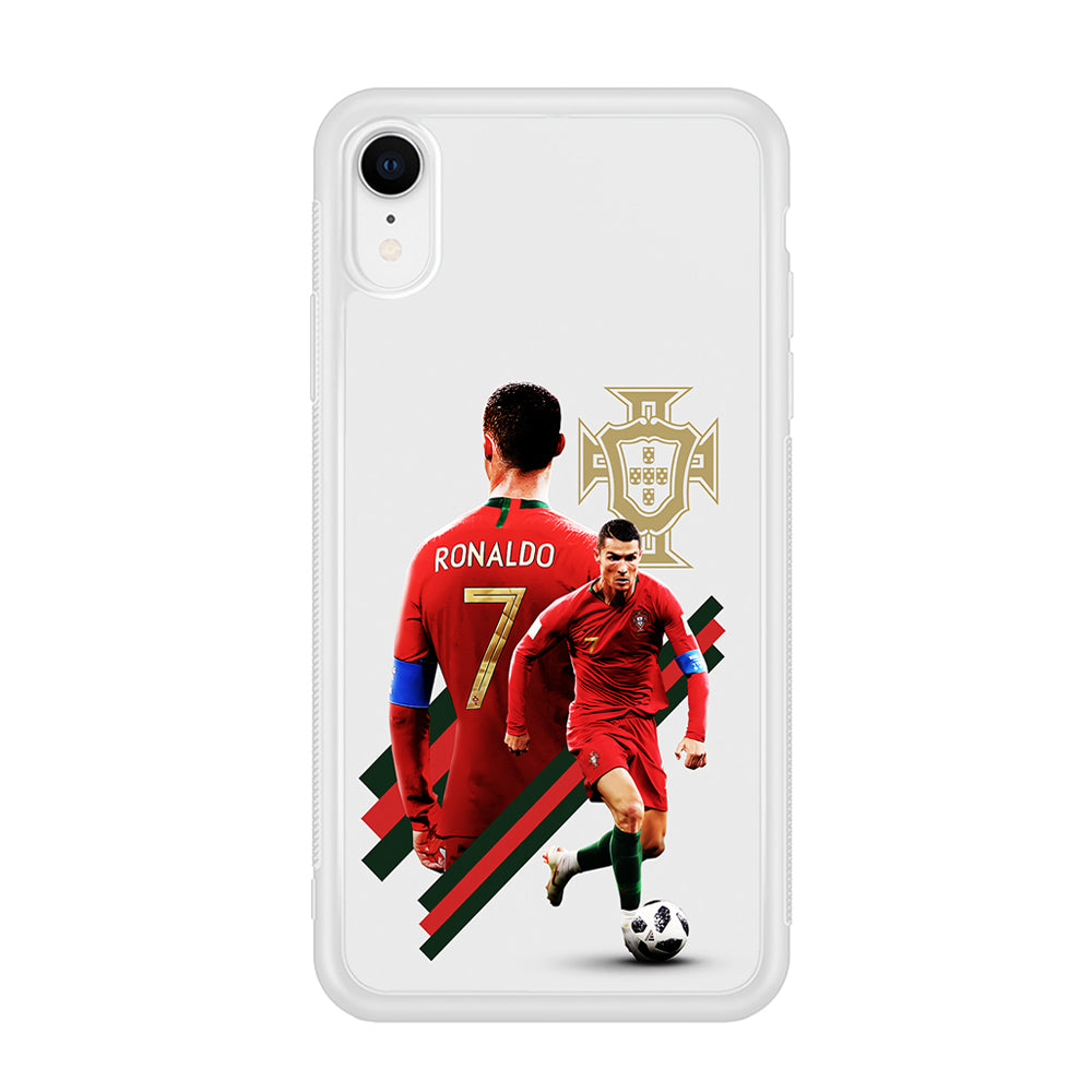 Cristiano Ronaldo Portugal iPhone XR Case-Phone Case-Rubber White (2D Case)-Altracase