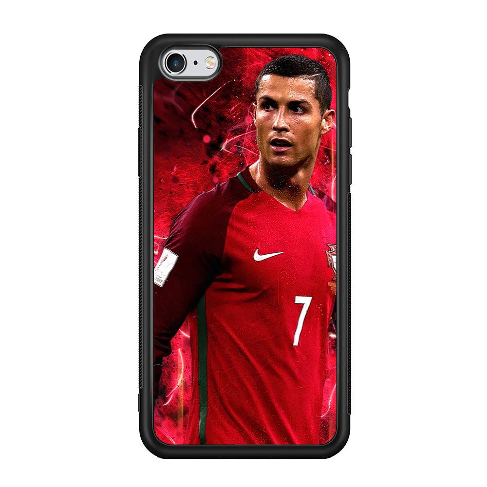 Cristiano Ronaldo Red Aesthetic iPhone 6 | 6s Case-Phone Case-Rubber Black (2D Case)-Altracase