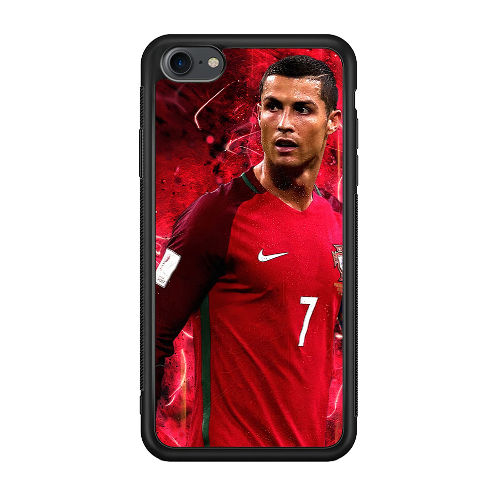 Cristiano Ronaldo Red Aesthetic iPhone 7 Case-Phone Case-Rubber Black (2D Case)-Altracase