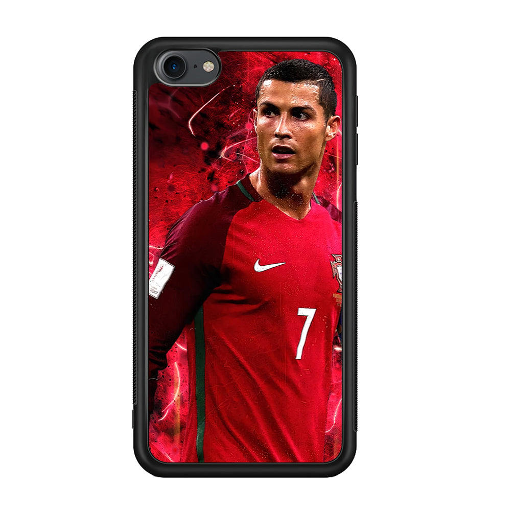 Cristiano Ronaldo Red Aesthetic iPod Touch 6 Case-Phone Case-Rubber Black (2D Case)-Altracase