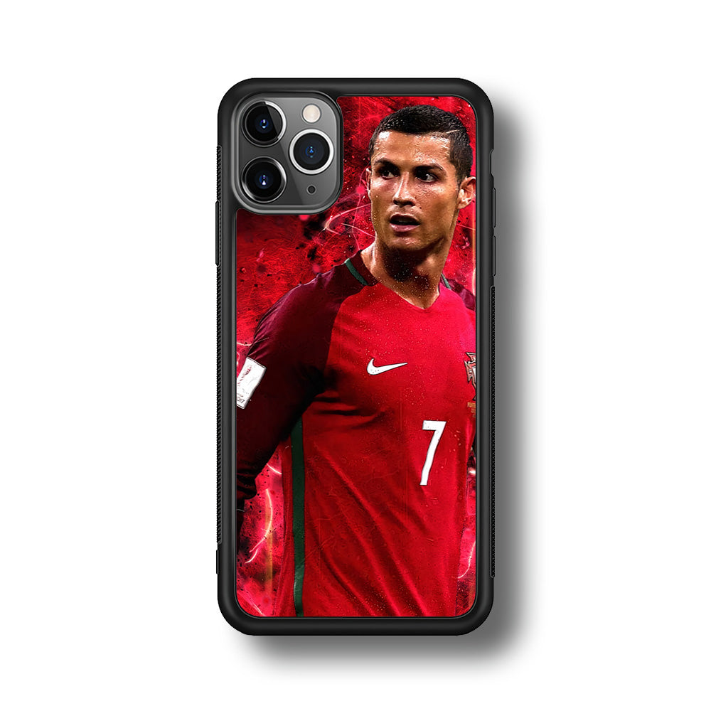 Cristiano Ronaldo Red Aesthetic iPhone 11 Pro Case-Phone Case-Rubber Black (2D Case)-Altracase
