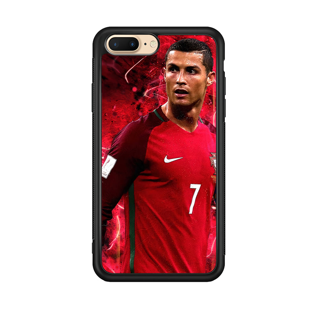 Cristiano Ronaldo Red Aesthetic iPhone 7 Plus Case-Phone Case-Rubber Black (2D Case)-Altracase
