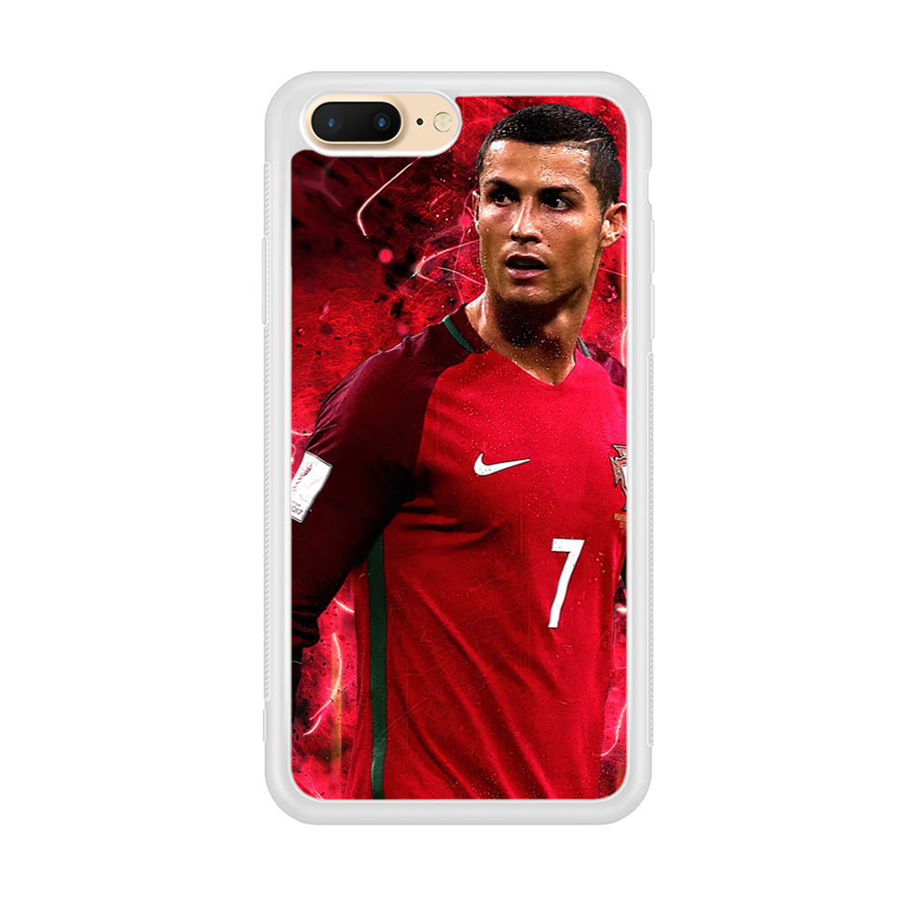 Cristiano Ronaldo Red Aesthetic iPhone 7 Plus Case-Phone Case-Rubber White (2D Case)-Altracase