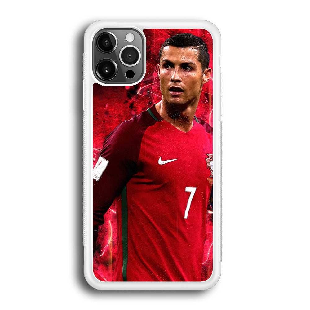 Cristiano Ronaldo Red Aesthetic iPhone 12 Pro Max Case-Phone Case-Rubber White (2D Case)-Altracase