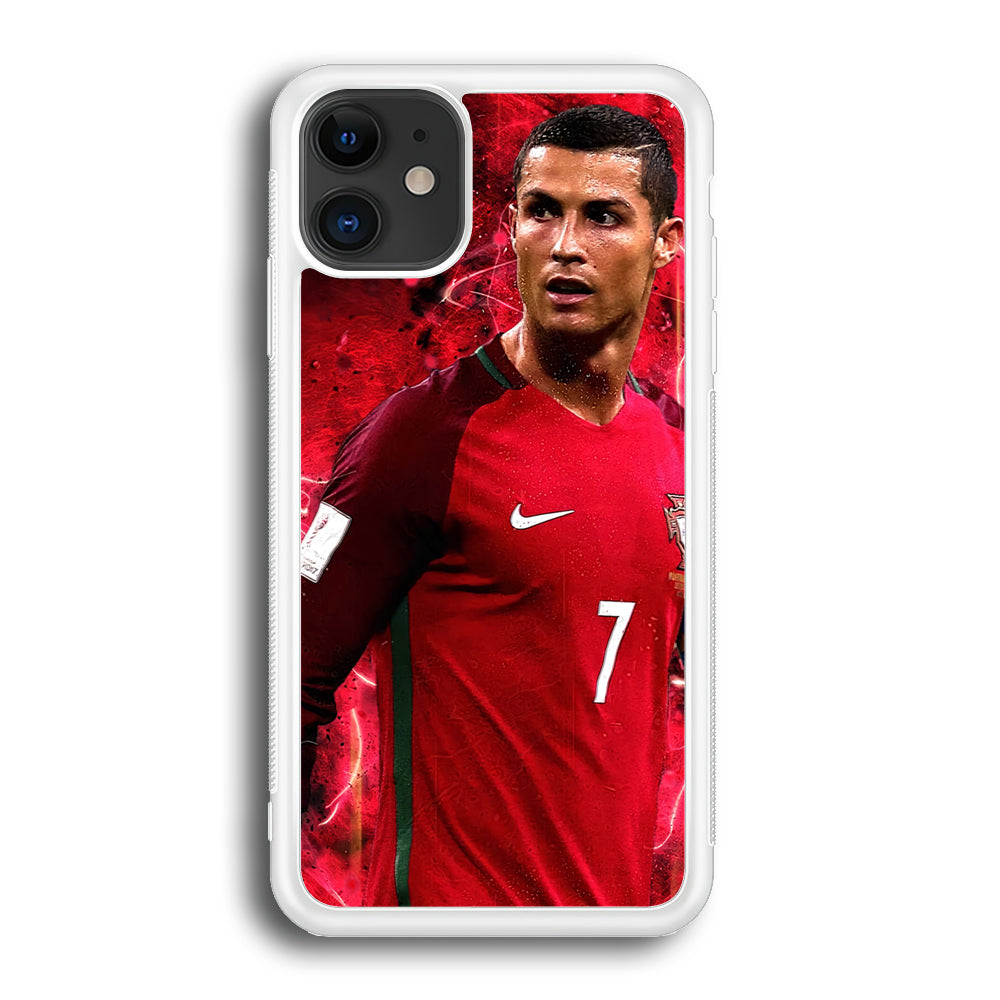 Cristiano Ronaldo Red Aesthetic iPhone 12 Case-Phone Case-Rubber White (2D Case)-Altracase