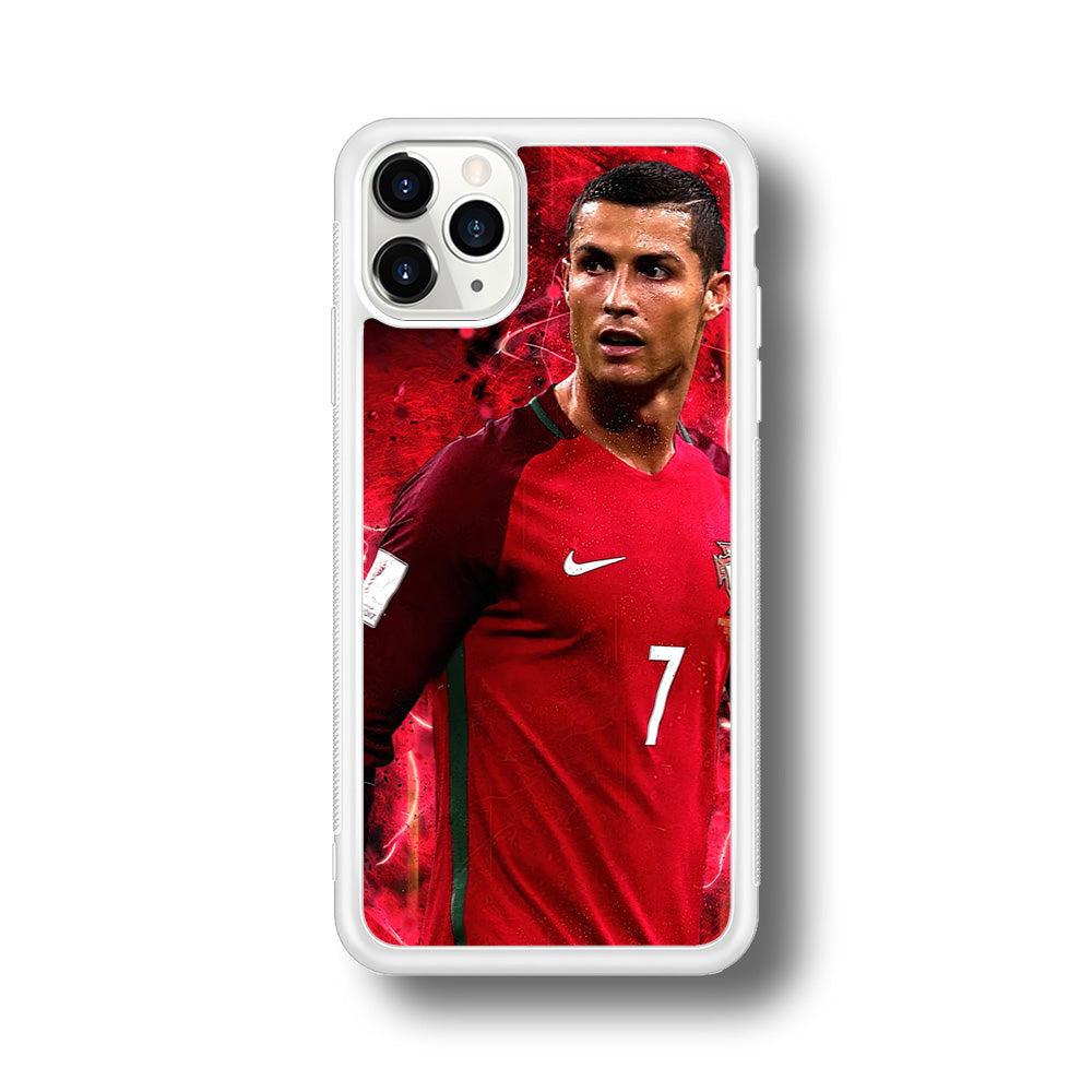 Cristiano Ronaldo Red Aesthetic iPhone 11 Pro Case-Phone Case-Rubber White (2D Case)-Altracase