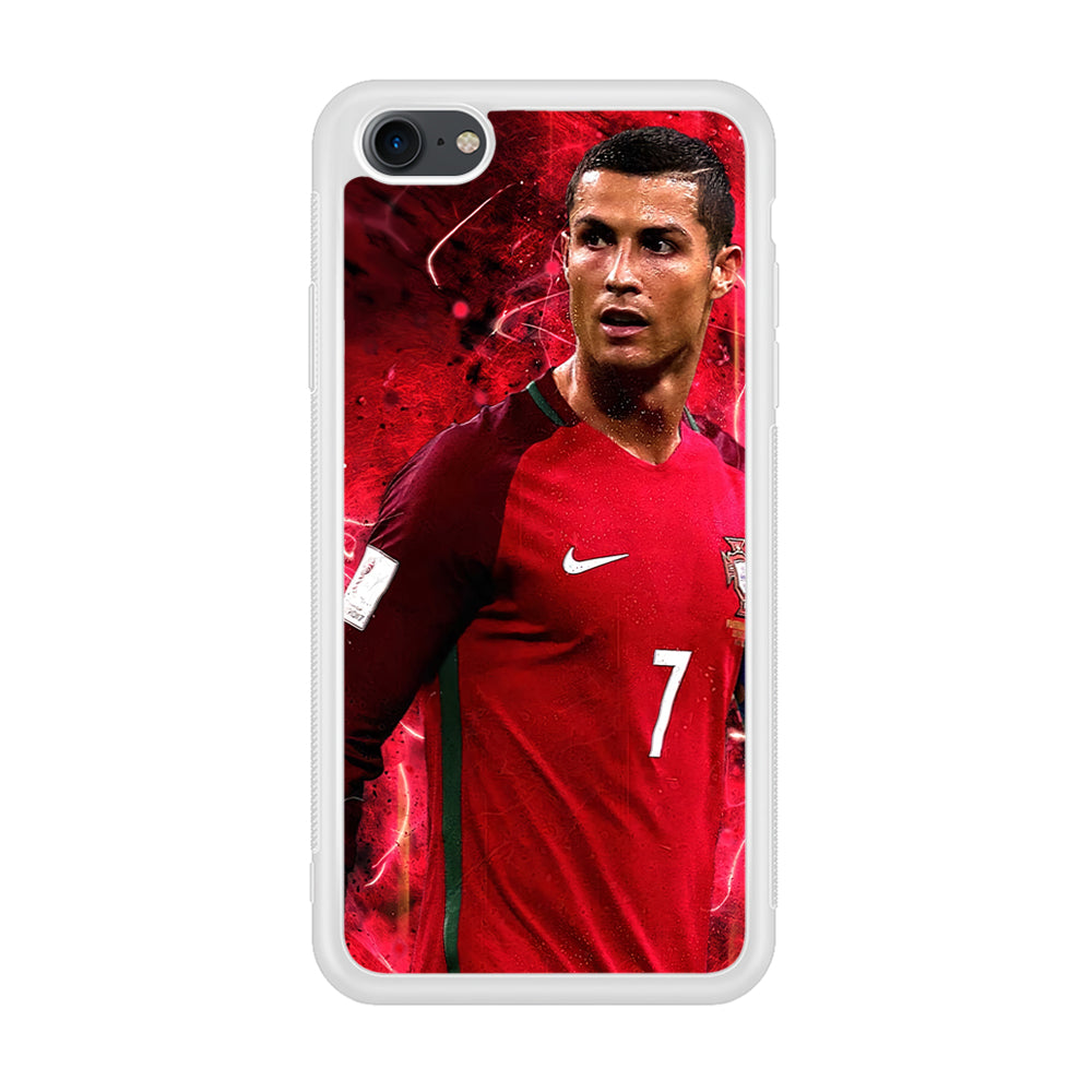 Cristiano Ronaldo Red Aesthetic iPhone 7 Case-Phone Case-Rubber White (2D Case)-Altracase