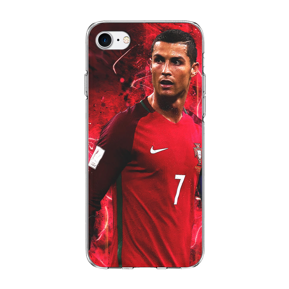 Cristiano Ronaldo Red Aesthetic iPhone 7 Case-Phone Case-Clear Soft Case-Altracase