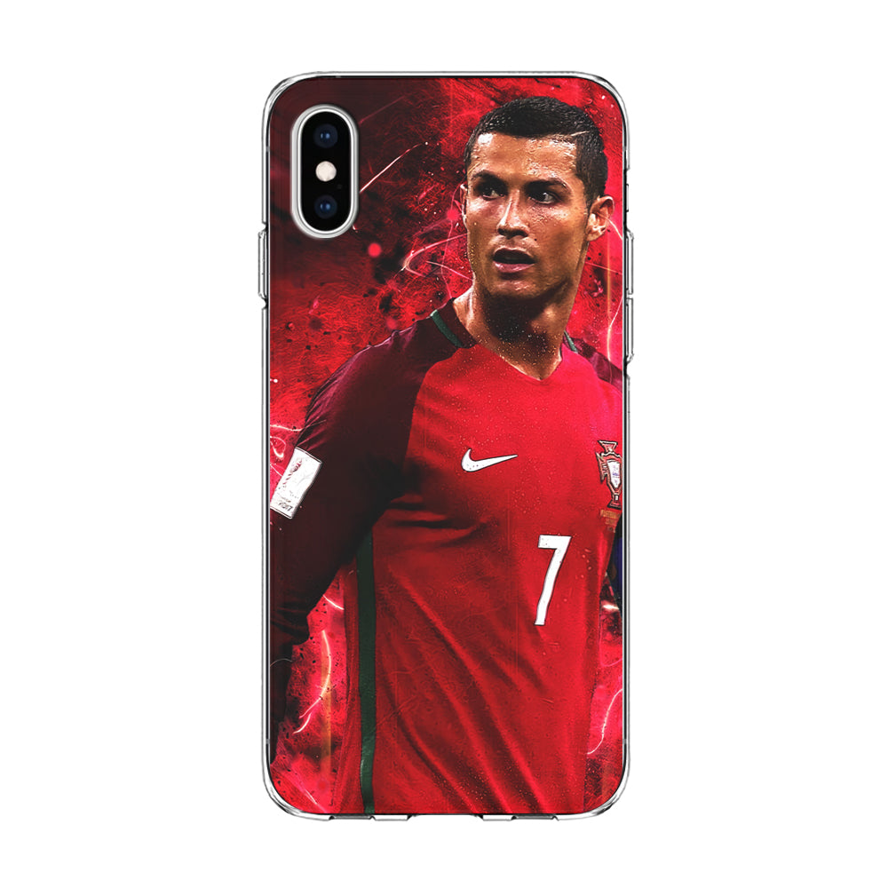 Cristiano Ronaldo Red Aesthetic iPhone Xs Case-Phone Case-Clear Soft Case-Altracase