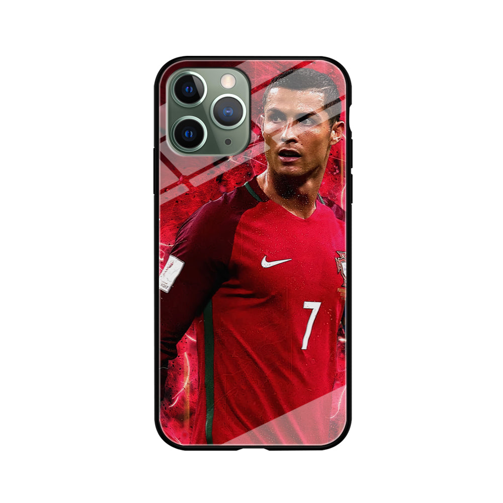 Cristiano Ronaldo Red Aesthetic iPhone 11 Pro Case-Phone Case-Tempered Glass Case-Altracase