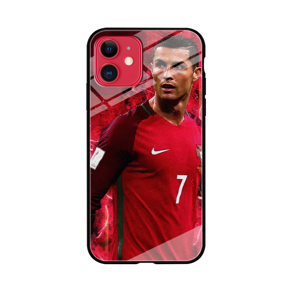 Cristiano Ronaldo Red Aesthetic iPhone 11 Case-Phone Case-Tempered Glass Case-Altracase