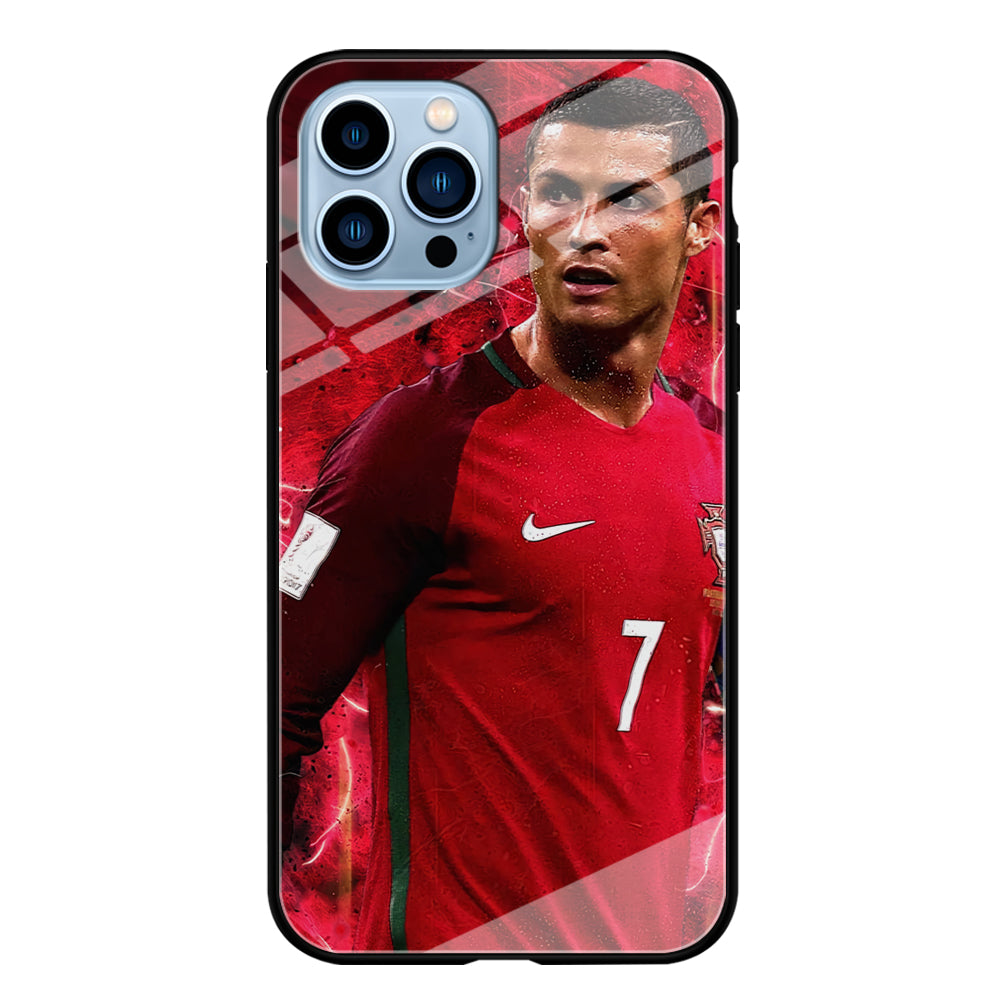 Cristiano Ronaldo Red Aesthetic iPhone 15 Pro Case-Phone Case-Tempered Glass Case-Altracase