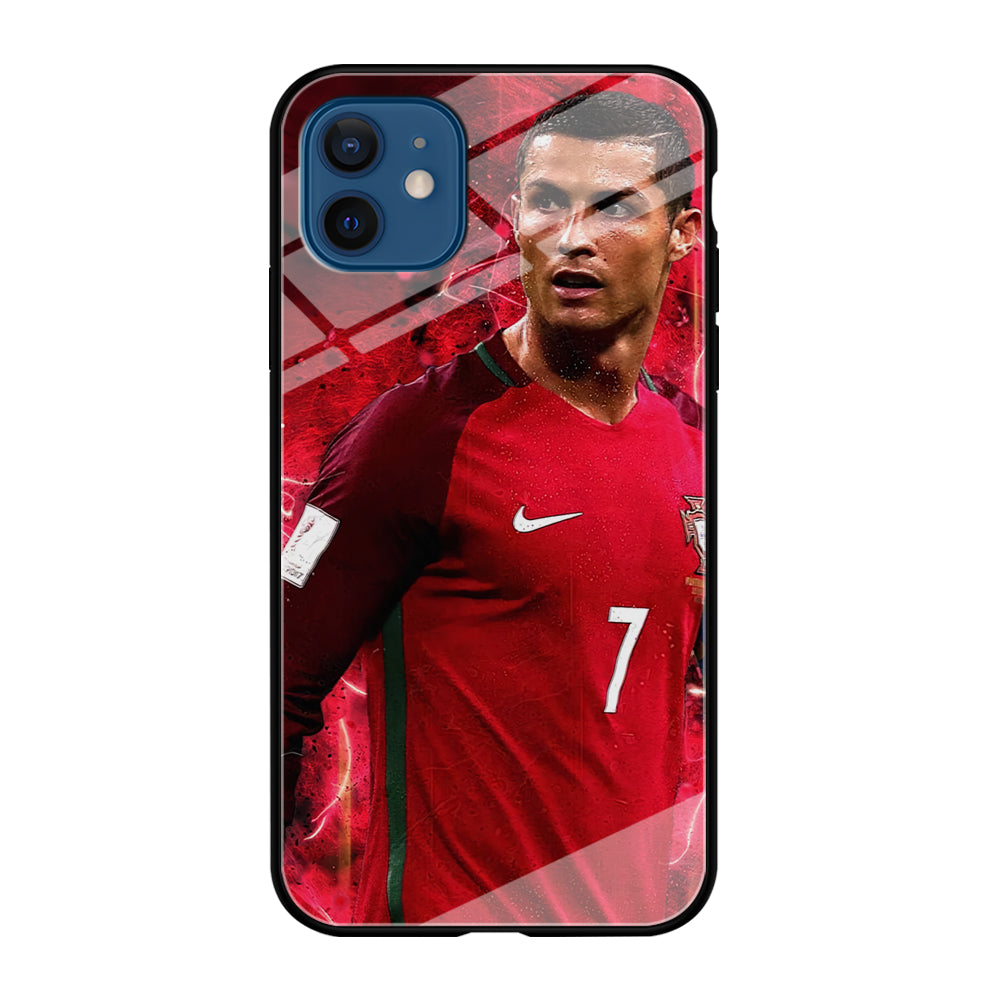 Cristiano Ronaldo Red Aesthetic iPhone 12 Case-Phone Case-Tempered Glass Case-Altracase