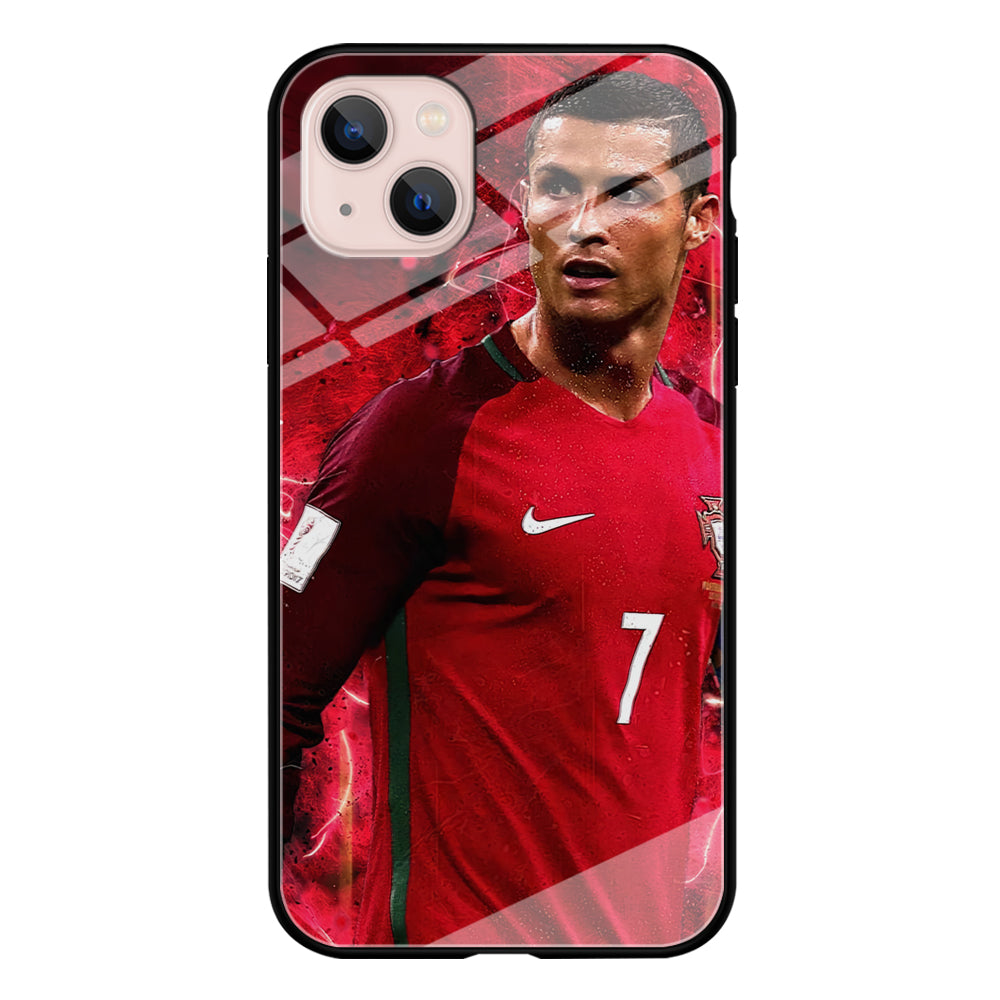 Cristiano Ronaldo Red Aesthetic iPhone 13 Mini Case-Phone Case-Tempered Glass Case-Altracase