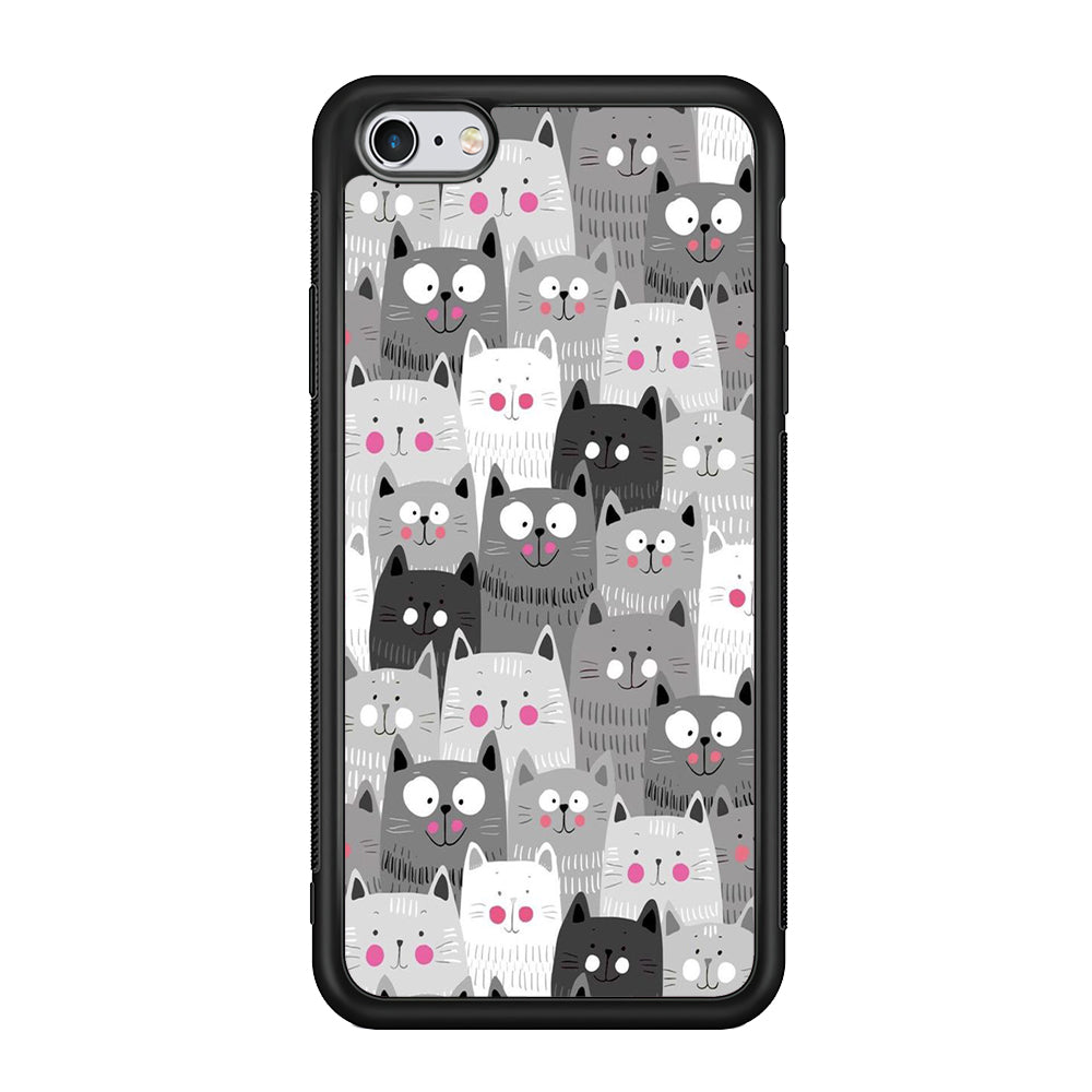 Cute Cat 001 iPhone 6 Plus | 6s Plus Case-Phone Case-Rubber Black (2D Case)-Altracase