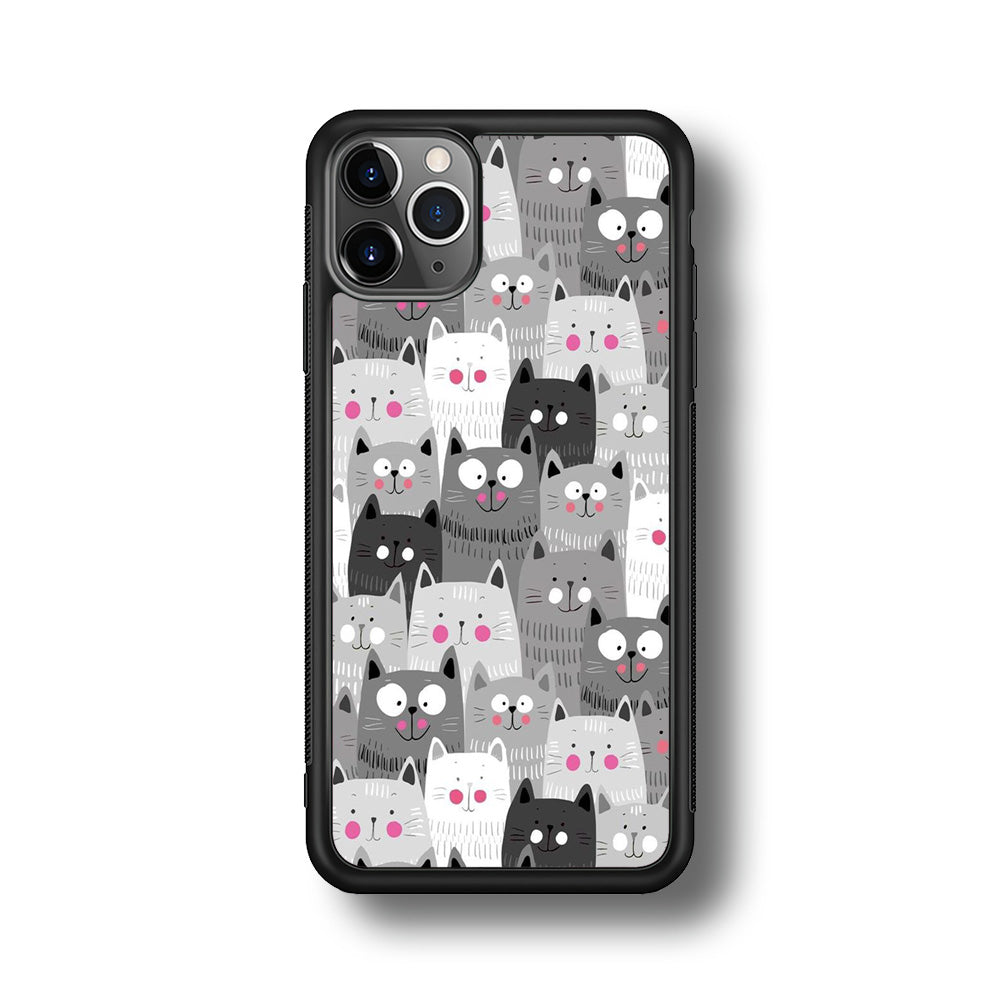 Cute Cat 001 iPhone 11 Pro Case-Phone Case-Rubber Black (2D Case)-Altracase
