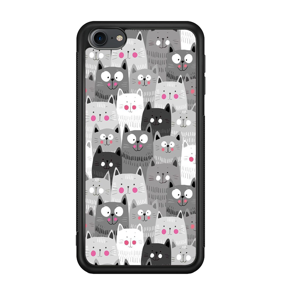 Cute Cat 001 iPod Touch 6 Case-Phone Case-Rubber Black (2D Case)-Altracase