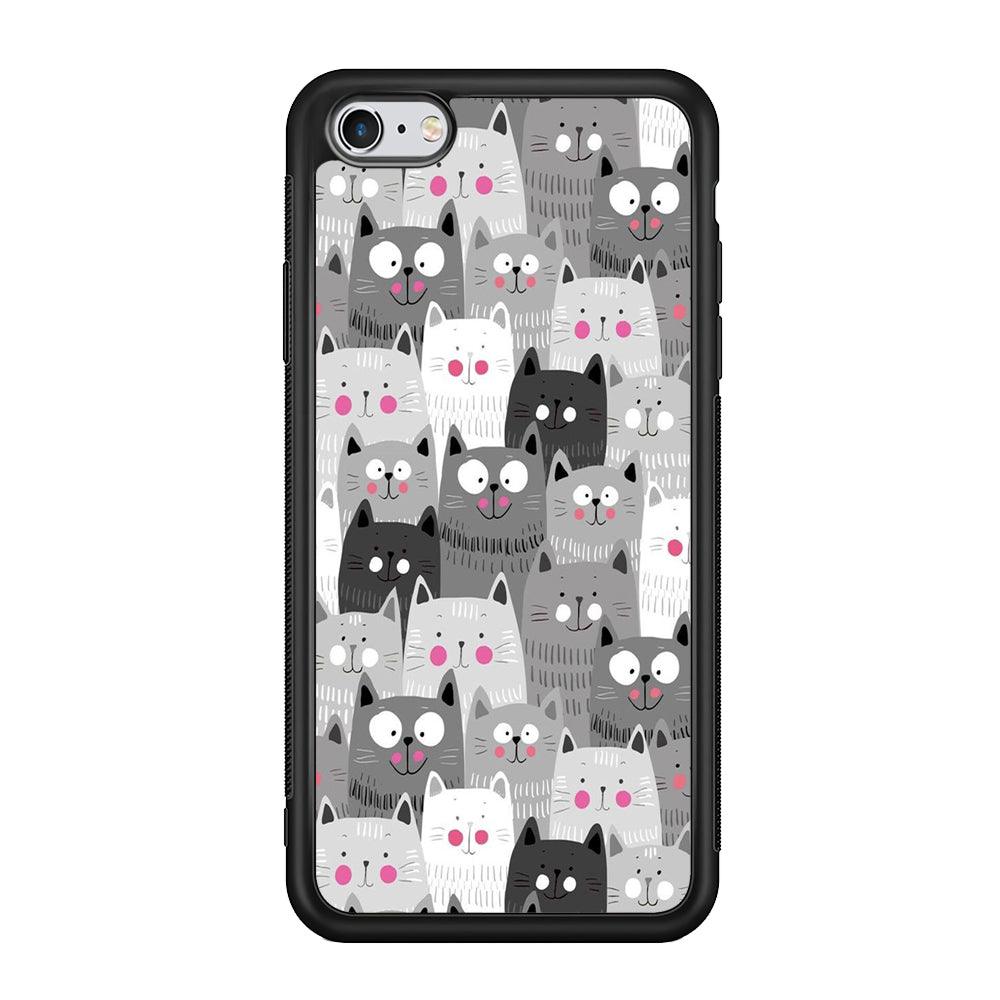 Cute Cat 001 iPhone 6 | 6s Case-Phone Case-Rubber Black (2D Case)-Altracase