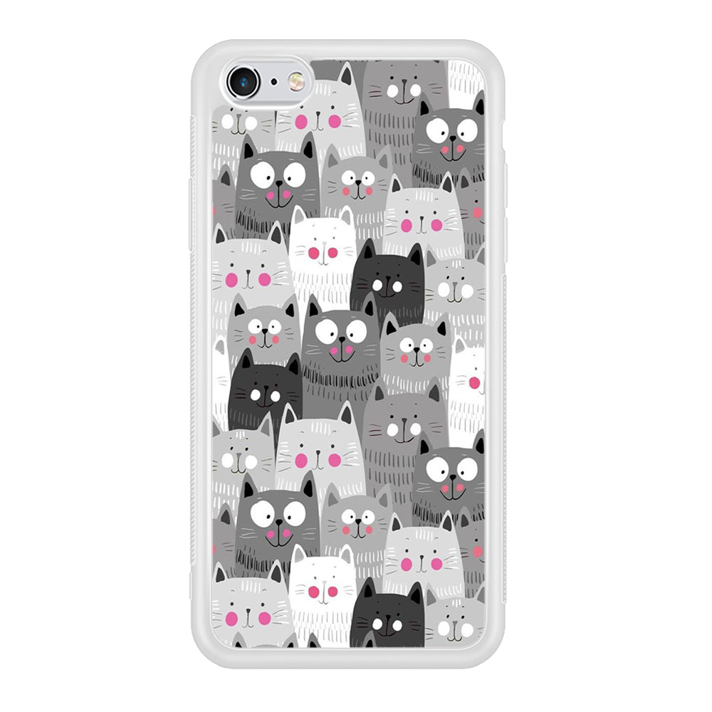 Cute Cat 001 iPhone 6 Plus | 6s Plus Case-Phone Case-Rubber White (2D Case)-Altracase