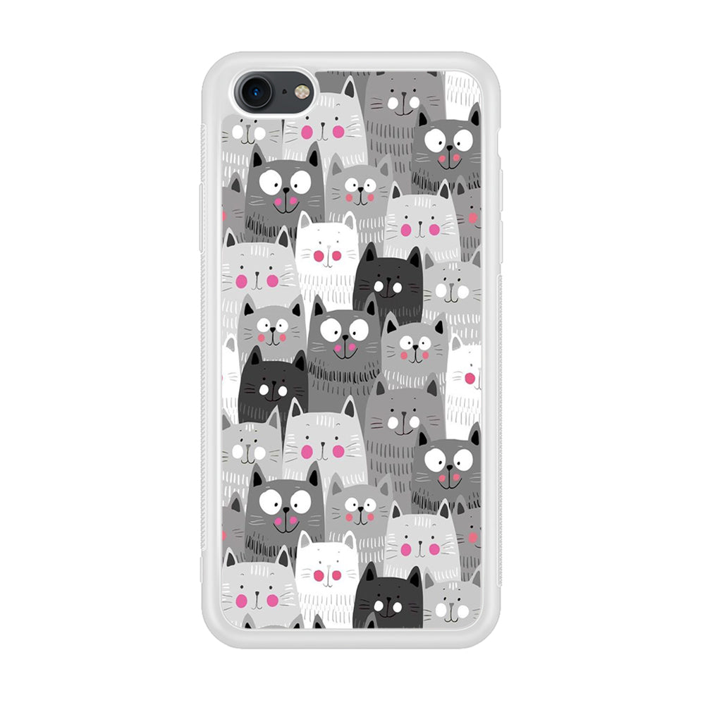 Cute Cat 001 iPhone 7 Case-Phone Case-Rubber White (2D Case)-Altracase