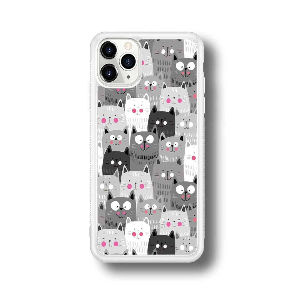 Cute Cat 001 iPhone 11 Pro Case-Phone Case-Rubber White (2D Case)-Altracase